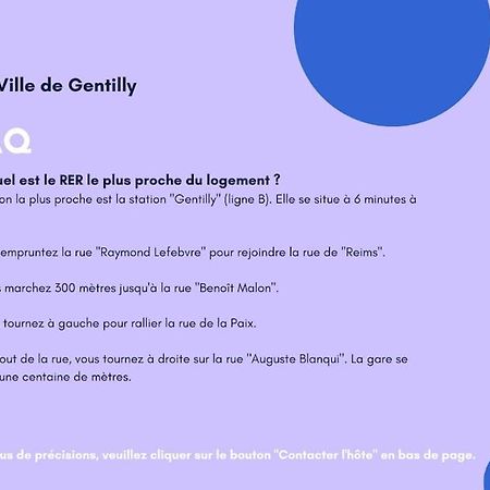 Appartement Cosy Au Calme, Proche De Paris Et Du Rer B Gentilly Dış mekan fotoğraf