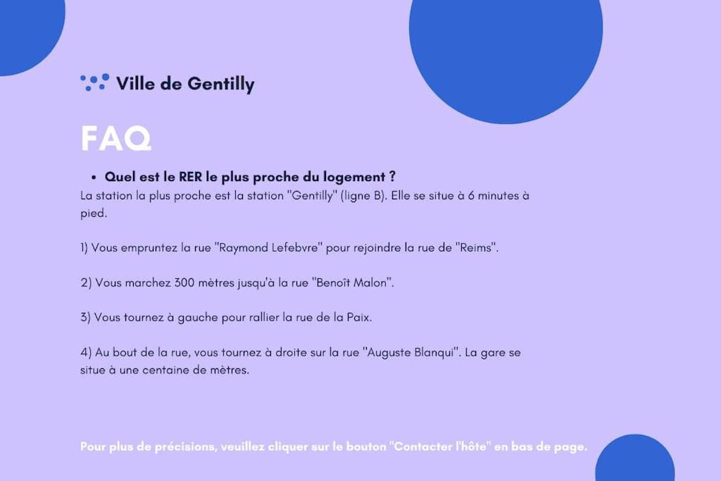Appartement Cosy Au Calme, Proche De Paris Et Du Rer B Gentilly Dış mekan fotoğraf